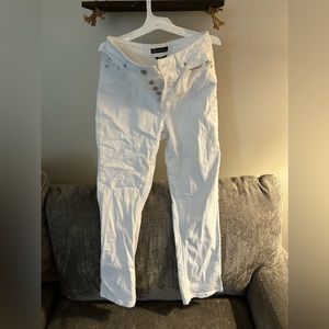 High waisted white jean